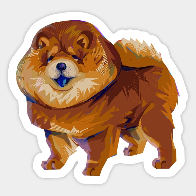 Cute Modern Chow Chow Dog Doggo Puppy Sticker by banditotees